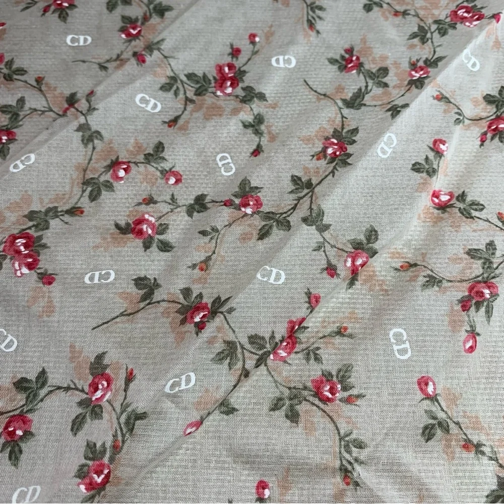Dior Pink and Cream Floral Scarf - Picture 3 of 11